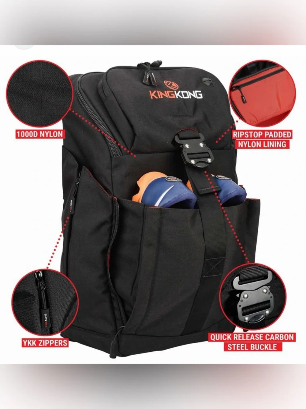 KNKG Core Backpack King Kong Backpack II Black Red New